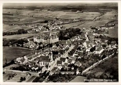 Ak Ellingen in Mittelfranken Bayern, Luftaufnahme von  ländliche Umgebung,  Gebäude