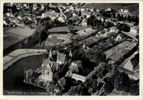Ak Taufkirchen an der Vils Oberbayern, Fliegeraufnahme