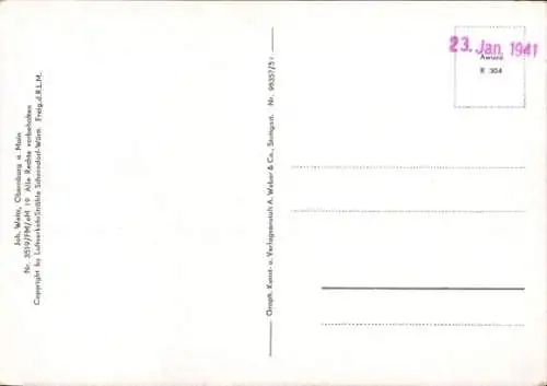 Ak Kleinwallstadt in Unterfranken, Luftaufnahme von  Fluss, Häuser, Kirche