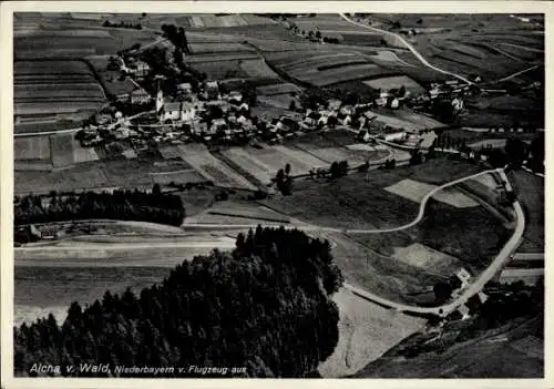 Ak Aicha vorm Wald Niederbayern, Luftaufnahme von  Niederbayern, landwirtschaftliche Felder