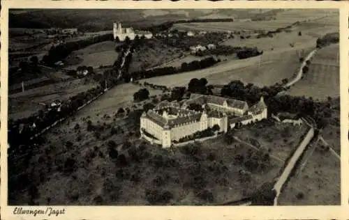 Ak Ellwangen an der Jagst Württemberg, Schönenberg, Kloster, Fliegeraufnahme