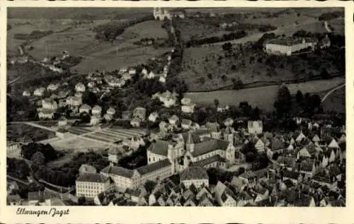 Ak Ellwangen an der Jagst Württemberg, Fliegeraufnahme