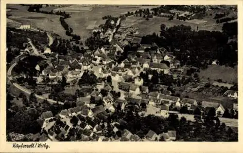 Ak Kupferzell in Württemberg, Luftaufnahme von  1945