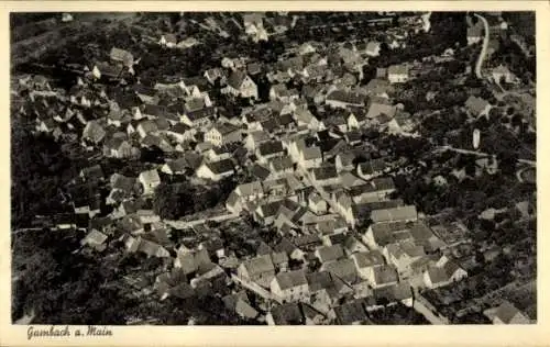 Ak Gambach Karlstadt in Unterfranken, Fliegeraufnahme