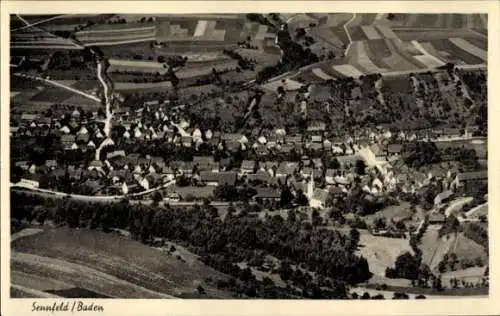 Ak Sennfeld Adelsheim in Baden, Fliegeraufnahme