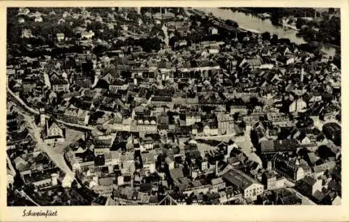 Ak Schweinfurt in Unterfranken Bayern, Fliegeraufnahme