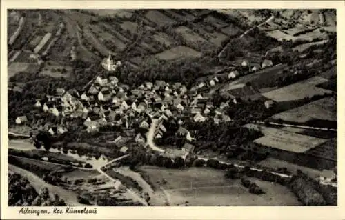 Ak Ailringen Mulfingen im Hohenlohekreis, Fliegeraufnahme