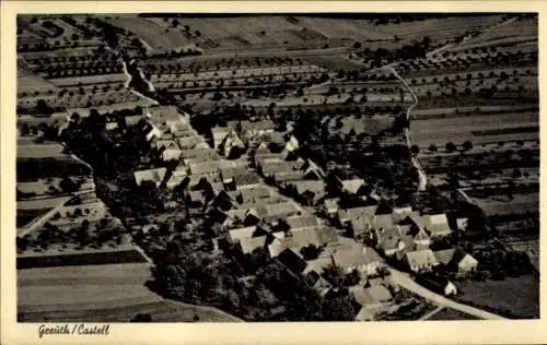Ak Castell Unterfranken, Fliegeraufnahme, Greuth
