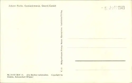 Ak Castell Unterfranken, Fliegeraufnahme, Greuth