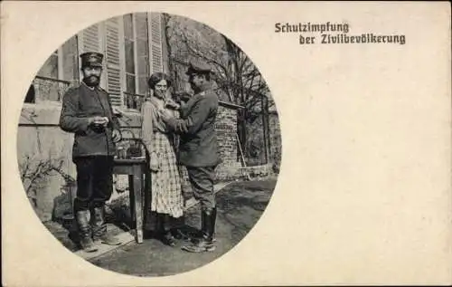 Ak Schutzimpfung der Zivilbevölkerung, Soldaten