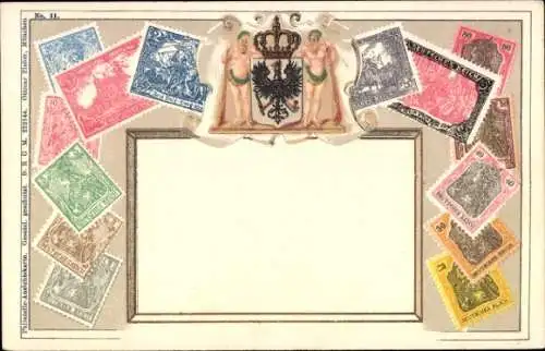 Briefmarken Ak Wappen, Krone