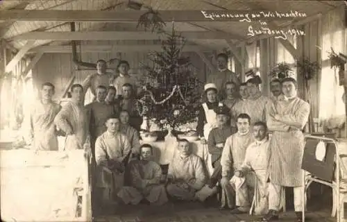Foto Ak Grudziądz Graudenz Westpreußen, deutsche Soldaten im Lazarett, Weihnachten 1916