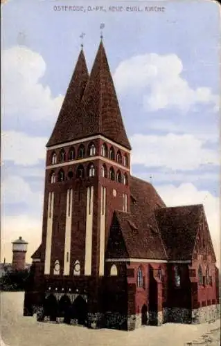 Ak Ostróda Osterode Ostpreußen, neue evangelische Kirche