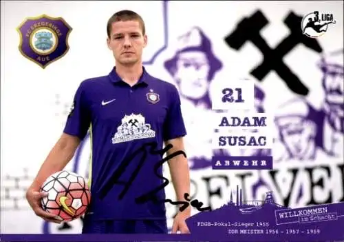 Autogrammkarte Fußballer Adam Susac, FC Erzgebirge Aue, Autogramm