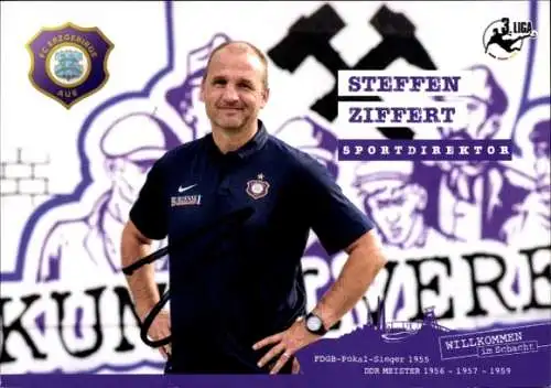 Autogrammkarte Sportdirektor Steffen Ziffert, FC Erzgebirge Aue, Autogramm