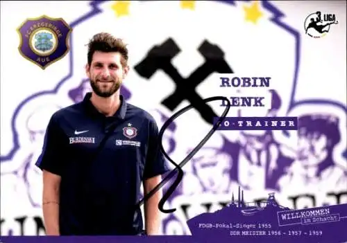 Autogrammkarte Co Trainer Robin Lenk, FC Erzgebirge Aue, Autogramm