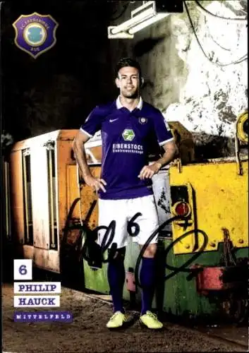 Autogrammkarte Fußballer Philip Hauck, FC Erzgebirge Aue, Autogramm