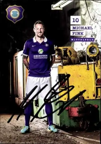 Autogrammkarte Fußballer Michael Fink, FC Erzgebirge Aue, Autogramm