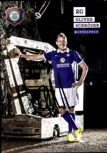 Autogrammkarte Fußballer Oliver Schröder, FC Erzgebirge Aue, Autogramm
