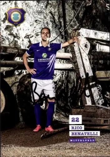 Autogrammkarte Fußballer Rico Benatelli, FC Erzgebirge Aue, Autogramm