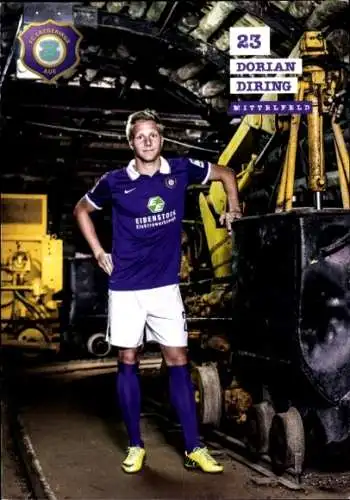 Autogrammkarte Fußballer Dorian Diring, FC Erzgebirge Aue, Autogramm