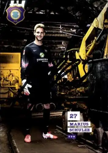 Autogrammkarte Fußballer Marius Schulze, FC Erzgebirge Aue, Autogramm