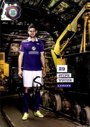 Autogrammkarte Fußballer Stipe Vucur, FC Erzgebirge Aue, Autogramm
