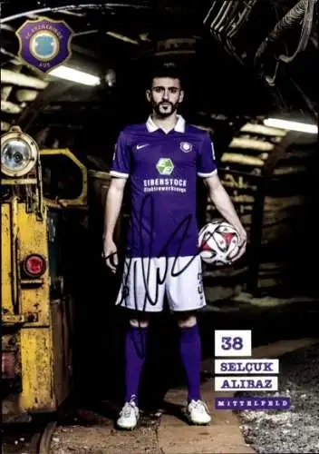 Autogrammkarte Fußballer Selcuk Alibaz, FC Erzgebirge Aue, Autogramm