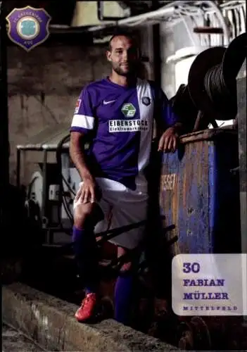 Autogrammkarte Fußballer Fabian Müller, FC Erzgebirge Aue, Autogramm