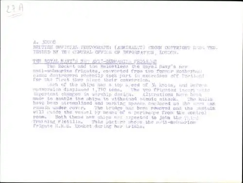 Foto Britisches Kriegsschiff F193, Royal Navy