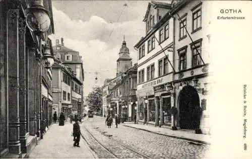 Ak Gotha in Thüringen, Erfurter Straße, Geschäfte, Deutscher Hof