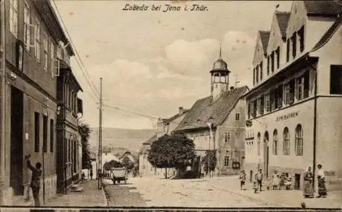 Ak Lobeda Jena Thüringen, Straßenpartie, Zum Bären