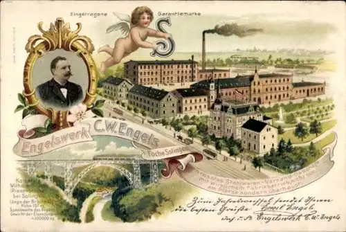Litho Foche Solingen, Engelswerk, C. W. Engels, Kaiser Wilhelm Brücke, Müngstener Brücke