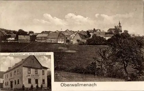 Ak Oberwallmenach im Taunus, Teilansicht, Zur Eintracht, Inh. Phil. Zimmermann