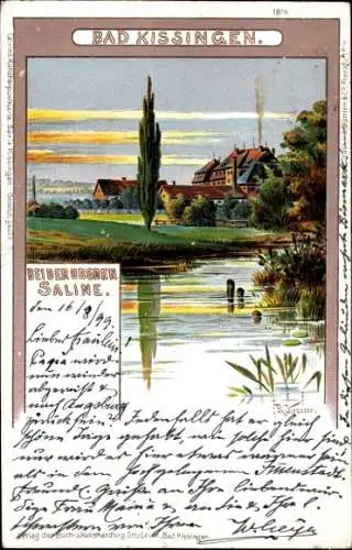 Künstler Ak Bad Kissingen Unterfranken Bayern, Saline, Fluss