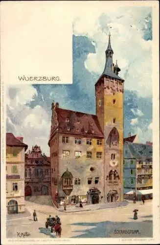 Künstler Litho Mutter, K., Würzburg am Main Unterfranken, Eckardsturm