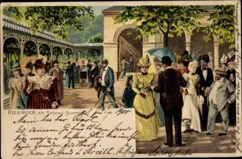 Litho Bad Kissingen,  am Rakoczy Brunnen