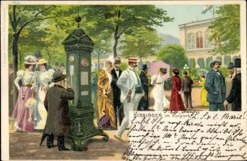 Litho Bad Kissingen Unterfranken Bayern, Kurpark