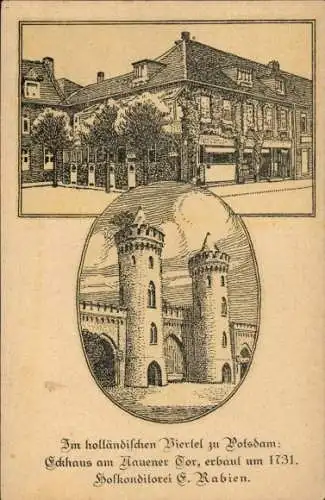 Ak Potsdam, Holländisches Viertel, Nauener Tor, Hofkonditorei Rabien