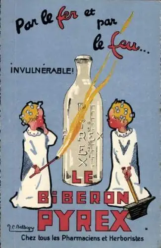 Künstler Ak Biberon Pyrex, Reklame