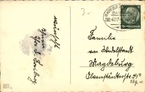 Ak Frohe Ostern, Osterhasen, Ostereier, Weidenkätzchen