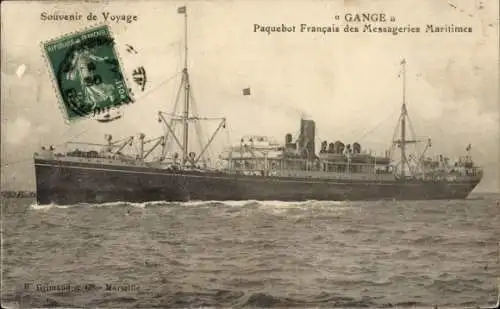 Ak Dampfer Gange, Messageries Maritimes MM