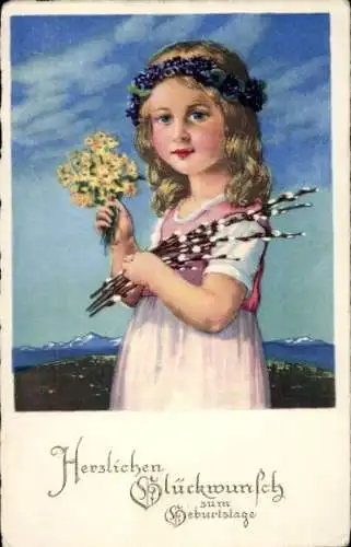 Ak Herzlichen Glückwunsch zum Geburtstag, Mädchen
