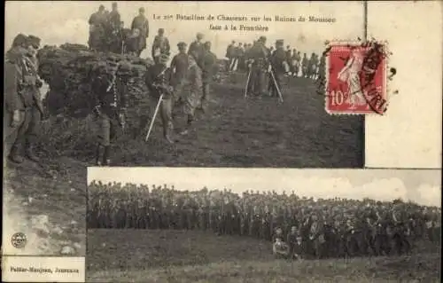 CPA Le 26e Bataillon de Chasseurs sur les Ruines de Mousson