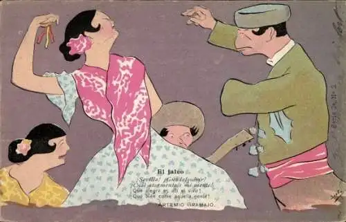 Künstler Ak Argentinien, Tanzpaar, El jaleo