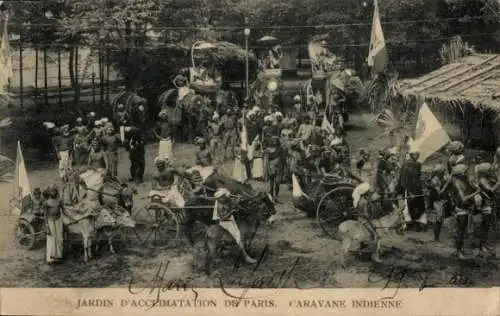 Ak Paris, Jardin Zoologique d'Acclimatation, Indische Karawane