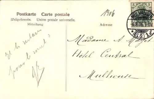 Ak Elsässerin in Tracht, Spinnrad