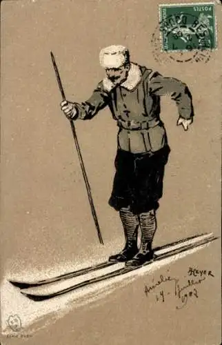 Künstler Ak Heyer, Skifahrer