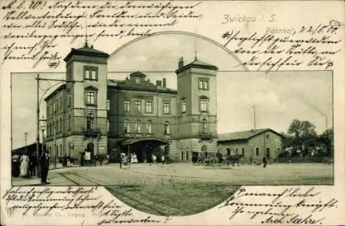 Ak Zwickau in Sachsen, Bahnhof