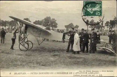 CPA Beauvais, Fetes Donnees e l honneur de l'Aviateur Leblanc